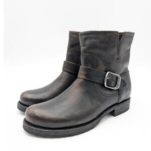 Frye Veronica Flex Bootie Adjustable strap Women's Black Leather Size US6.5B E37